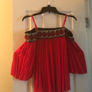 Red off the shoulder blouse , never worn